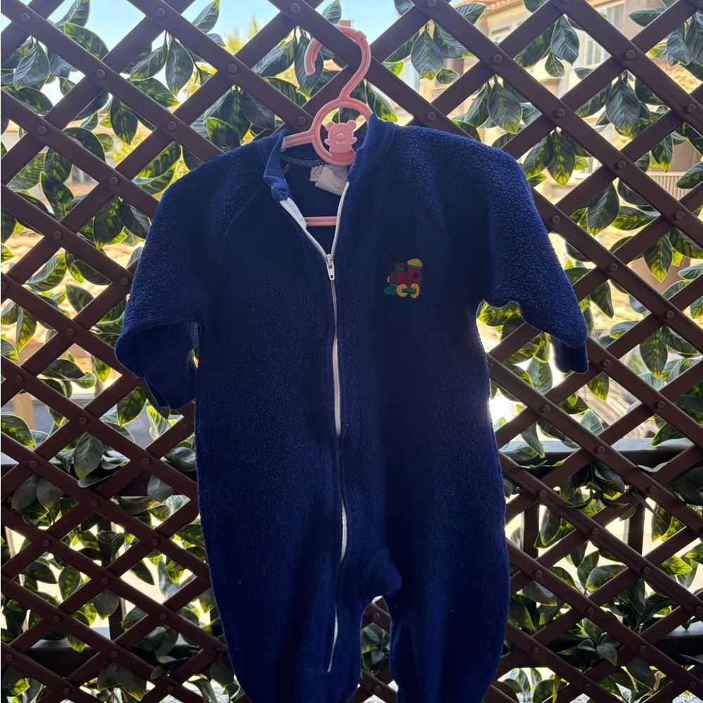 Vintage Carter's Navy Blue Baby Onesie